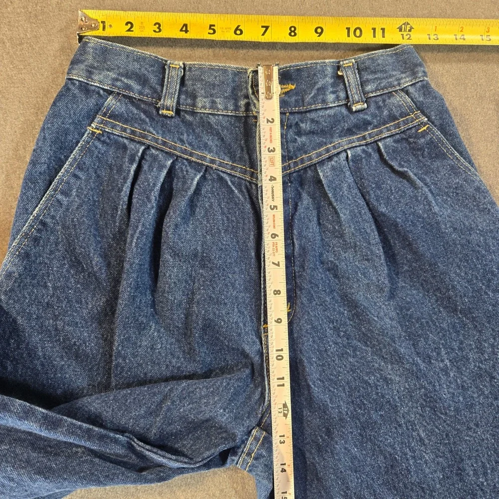 Vintage Props High Waisted Pleated Mom Jeans Medium Wash Western Womens 8 25 USA